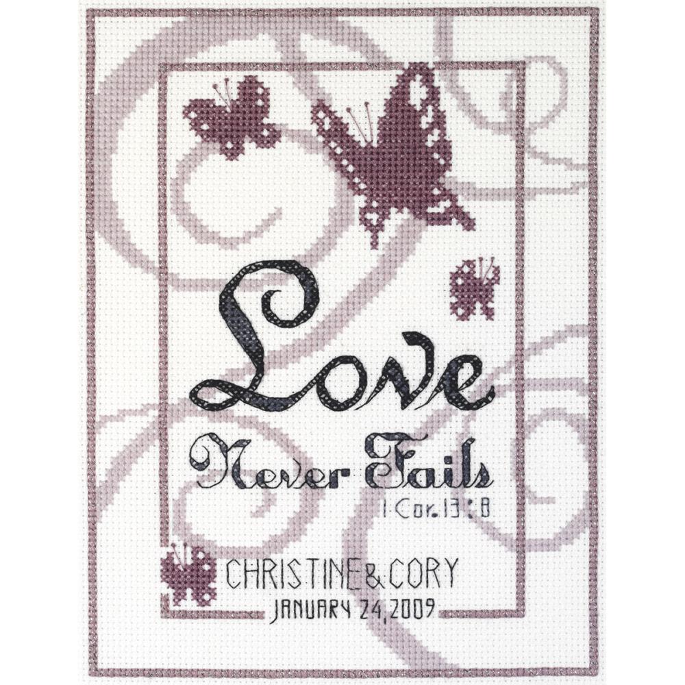 Love Never Fails Counted Cross Stitch Kit
